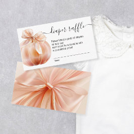 弓おむつラッフル付き秋のカボチャ エンクロージャーカード