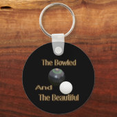 弓おもしろい付き美しい芝生のボウル、キーリング キーホルダー (正面)