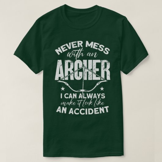 弓おもしろい射 Tシャツ (デザイン正面)
