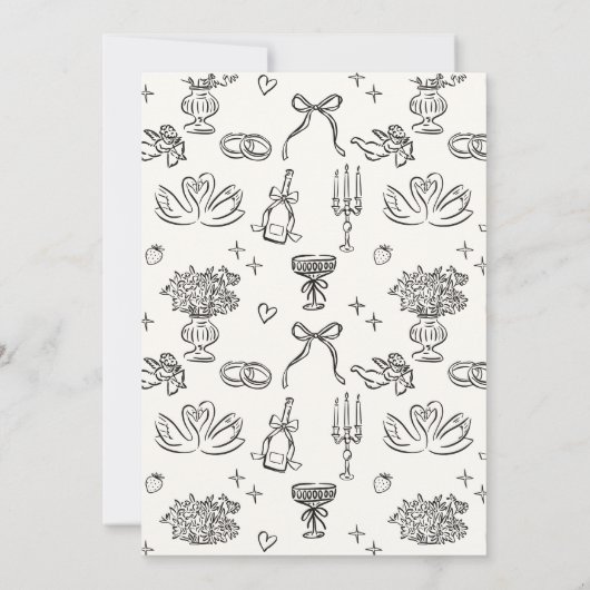 弓お洒落は、日付を保存して手引き結婚式 招待状 (裏面)