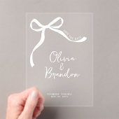 弓お洒落手引きパーソナライズされた アクリル招待状 (インサイチュ (ポータブル))