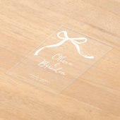 弓お洒落手引きパーソナライズされた アクリル招待状 (レイダウン)