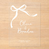 弓お洒落手引きパーソナライズされた アクリル招待状 (正面)