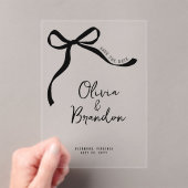 弓お洒落手引きパーソナライズされた アクリル招待状 (インサイチュ (ポータブル))