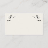 弓お洒落手引きフランスののフラ結婚ット名 プレイスカード (裏面)