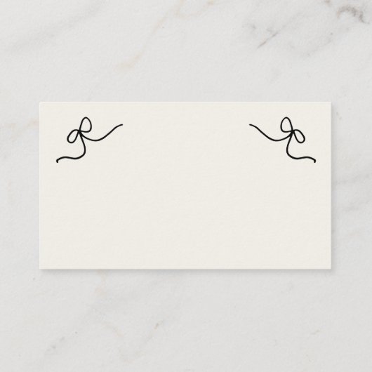 弓お洒落手引きフランスののフラ結婚ット名 プレイスカード (裏面)