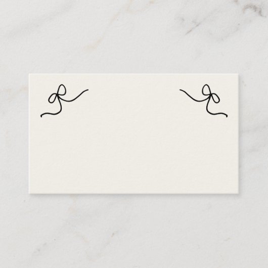 弓お洒落手引きフランスののフラ結婚ット名 プレイスカード (正面)