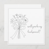 弓お洒落描と花の花嫁の提案 招待状 (正面/裏面)