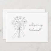 弓お洒落描と花の花嫁の提案 招待状 (正面/裏面)