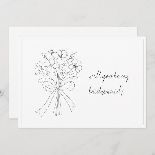 弓お洒落描と花の花嫁の提案 招待状 (正面/裏面)