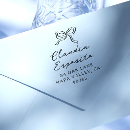 弓お洒落書名差出人住所 ラバースタンプ