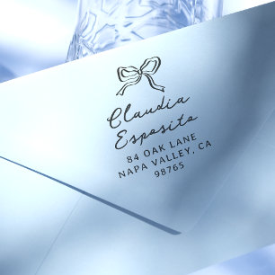 弓お洒落書名差出人住所 ラバースタンプ