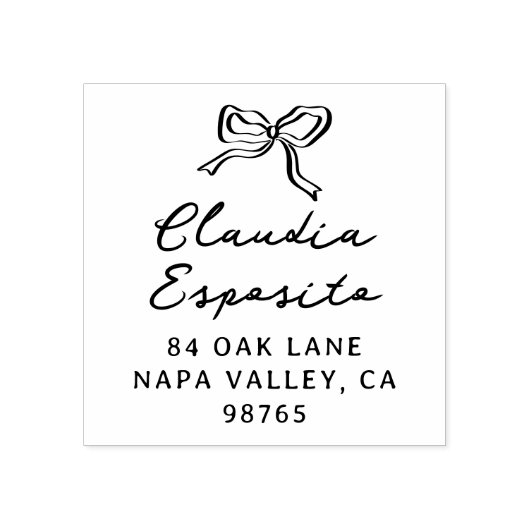 弓お洒落書名差出人住所 ラバースタンプ (インプリント)