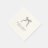 弓お洒落、手で引いた結婚の スタンダードカクテルナプキン (角)