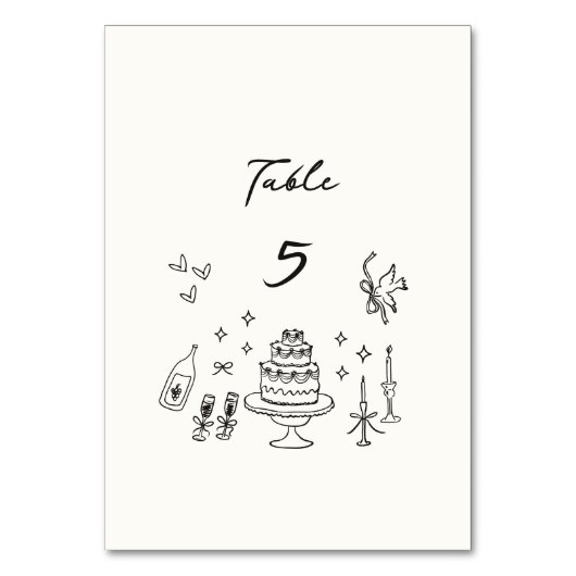 弓お洒落、手引き結婚の テーブルナンバー (正面)