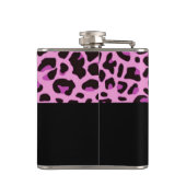 弓が付いているピンクのヒョウのプリント フラスク (裏面)