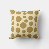 弓が付いているモダンなクリスマス枕、クリーム及び金ゴールドの水玉模様 クッション (裏面)