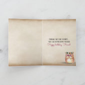 弓が付いている誕生日の友人のチョコチップクッキー カード (内部)