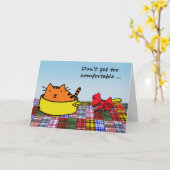 弓が付いている鍋の余りに快適で、古い猫に得ないで下さい カード (黄色い花)