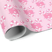 弓でピンクのキャンディカン ラッピングペーパー (ロールコーナー)
