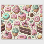 弓で甘いお菓子 ラッピングペーパー (フラット)