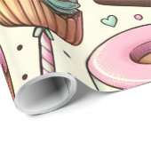 弓で甘いお菓子 ラッピングペーパー (ロールコーナー)