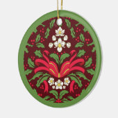 弓で結離れぶヴィンテージクリスマスホリー セラミックオーナメント (左)