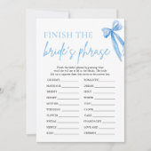 弓で花嫁のフレーズをブライダルシャワーゲーム 招待状 (正面)