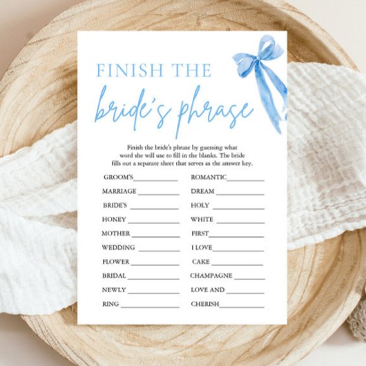 弓で花嫁のフレーズをブライダルシャワーゲーム 招待状