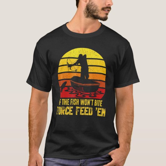 弓で釣りをする人には魚は逃げない 弓釣り フィッシャーマン Tシャツ (正面)