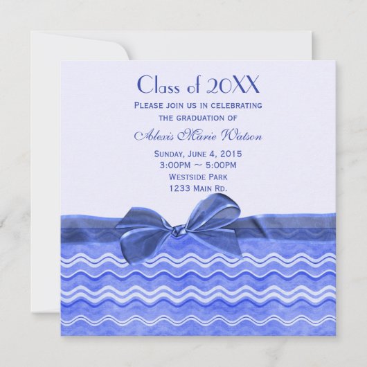 弓で青い波 招待状 (正面)