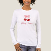 弓とさくらんぼ、カスタム長袖 トライブレンドTシャツ (正面)