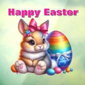 弓とイースターエッグカラフルのかわいいバニー ウィンドウサイン (シート3)