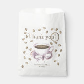 弓とコーヒー醸造ベビーシャワーありがとう フェイバーバッグ (正面)