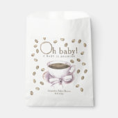 弓とコーヒー醸造ベビーシャワー フェイバーバッグ (正面)