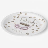 弓とコーヒー醸造ベビーシャワー ペーパープレート (アングル)