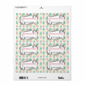 弓とバウビーギフト付きクリスマスパターン ラベル (フルシート)