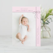 弓とラインかわいいポートレート独身のフォトカード 案内状 (スタンド正面)