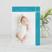 弓とラインかわいいポートレート独身のフォトカード 案内状 (スタンド正面)