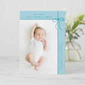 弓とラインかわいいポートレート独身のフォトカード 案内状 (スタンド正面)