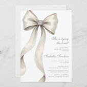 弓とリングや輪結び結ぶ結び目バチェロレッテ 招待状 (正面/裏面)