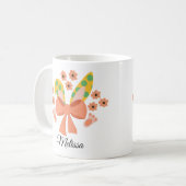 弓と名前をカスタムするのイースターバニーの耳 コーヒーマグカップ (正面左)