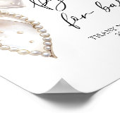 弓と真珠の赤ちゃんシャワー弓ベビー ポスター (角)