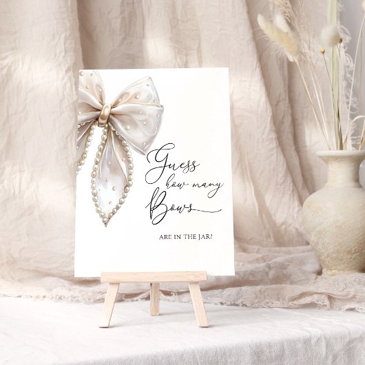 弓と真珠の赤ちゃんシャワー弓ベビー ポスター