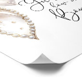 弓と真珠の赤ちゃんシャワー弓ベビー ポスター (角)