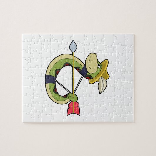 弓と矢で射手としてのヘビ ジグソーパズル (横)