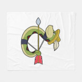 弓と矢で射手としてのヘビ フリースブランケット (正面(横))