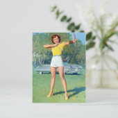 弓と矢のピン留め ポストカード (スタンド正面)