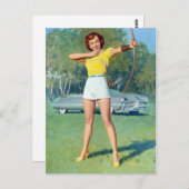 弓と矢のピン留め ポストカード (正面/裏面)