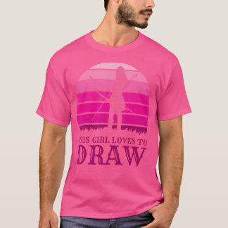 弓と矢の女の子のアーチェリーこの女の子はドラに大好き Tシャツ